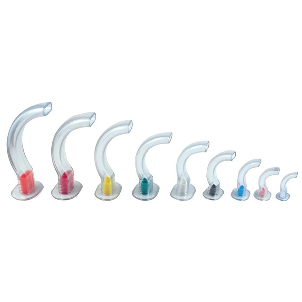 Color Coded Soft Clear PVC Guedel Oral Airway with Built-in Bite Block