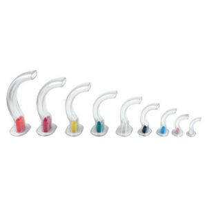 Color Coded Clear PVC Guedel Airway with Rigid Bite Block