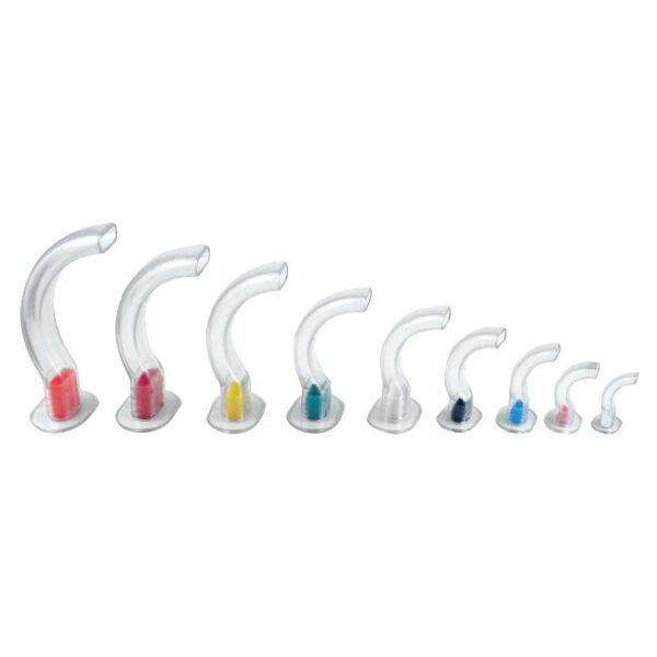 Color Coded Clear PVC Guedel Airway with Rigid Bite Block