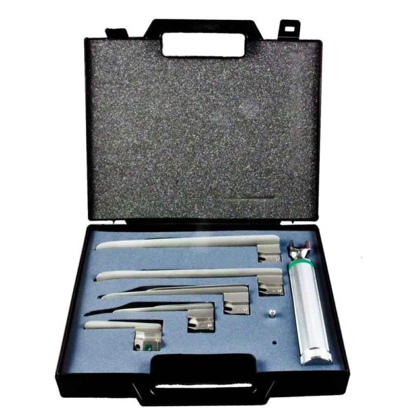 GreenLine® Fiber Optic English Profile Miller Laryngoscope Kit