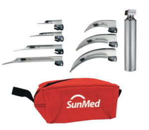 Conventional Disposable Laryngoscope Kit with Reusable Chrome Plated Medium Handle